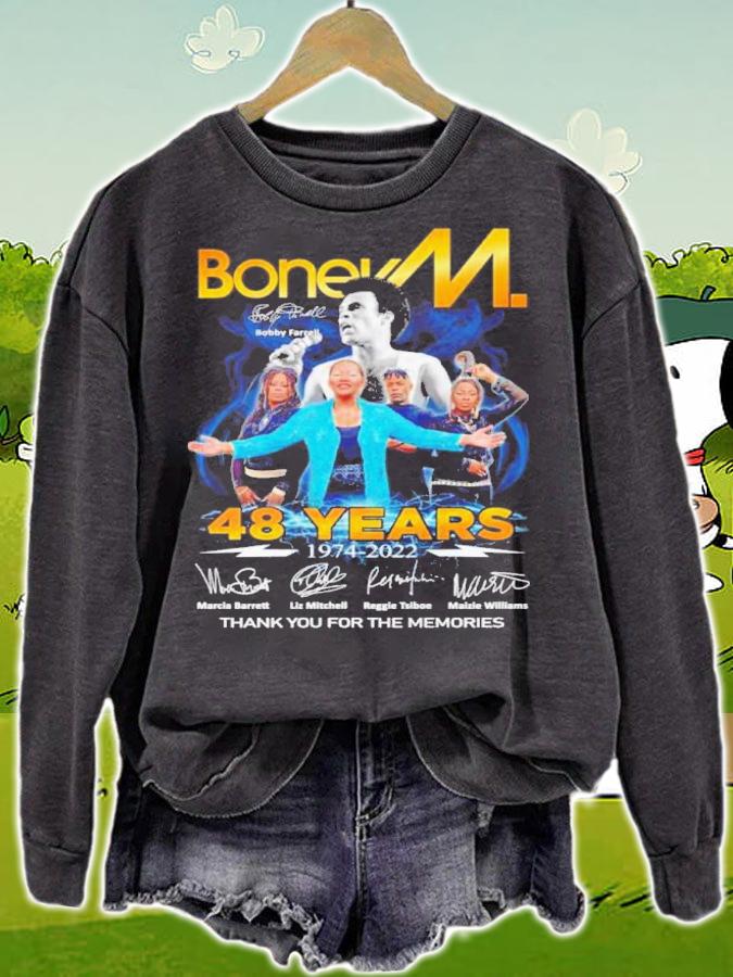 Boney M. 48 Years 1974 2022 Signatures Thank You For The Memories t-shirt sweatshirt