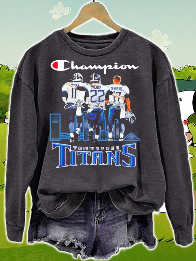 Champion Tennessee Titans A.J. Brown Derrick Henry Ryan Tannehill Signatures t-shirt sweatshirt