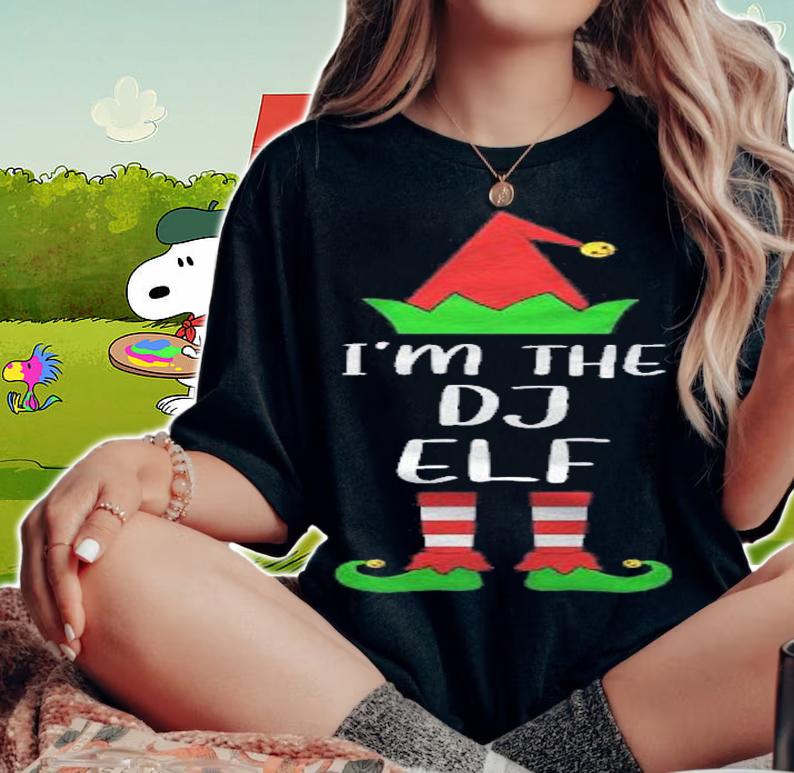 Funny Matching Family Im The Dj Elf Christmas Shirt woman shirt