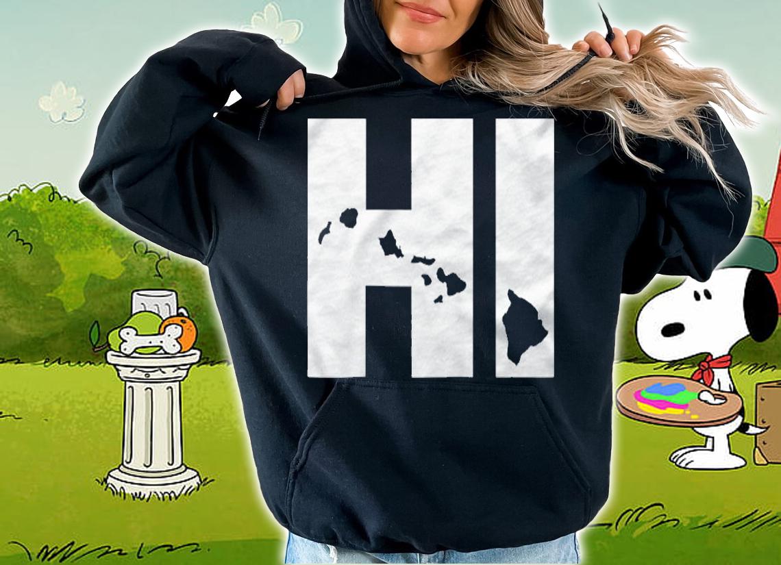 Hi Hawaii Map Raglan Baseball Shirt hoodie