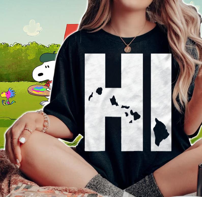 Hi Hawaii Map Raglan Baseball Shirt woman shirt