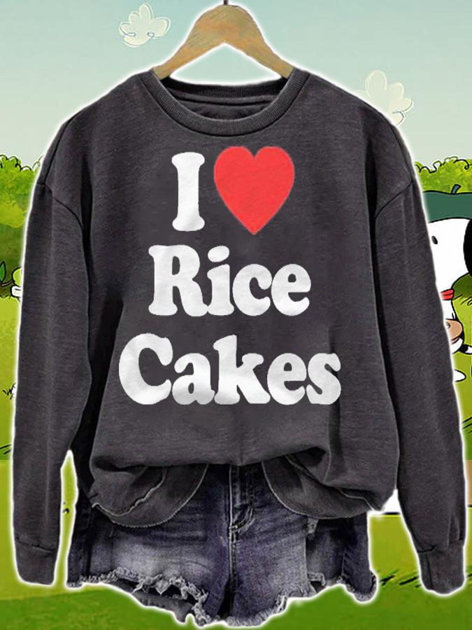 I Love Rice Cakes Heart Funny Shirt sweatshirt