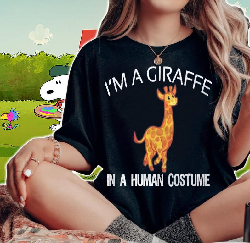 Im A Giraffe In A Human Costume Giraffe Halloween Shirt woman shirt