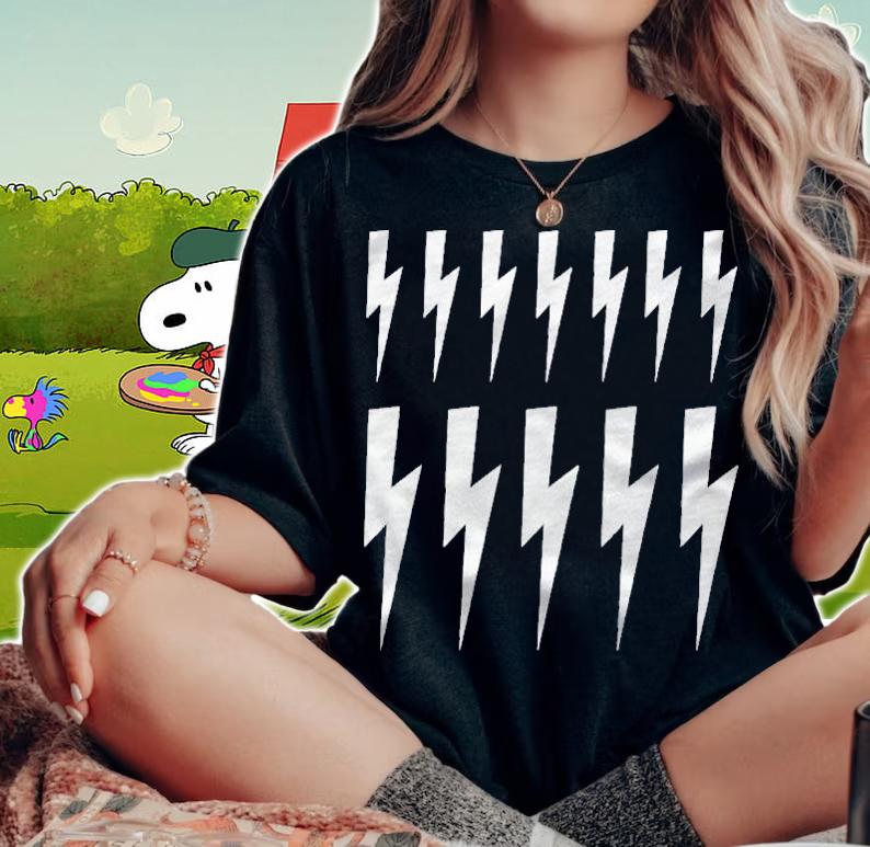 Lightning Bolts Print Pattern Minimal Fashion shirt woman shirt