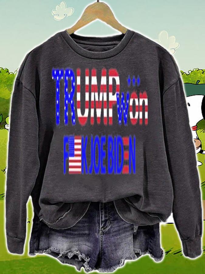 Trump Won Fk Biden USA Flag T-Shirt sweatshirt