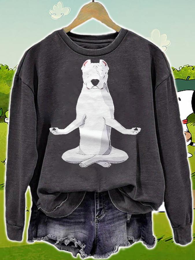 Yoga Dog Dogo Argentino Gift Shirt sweatshirt