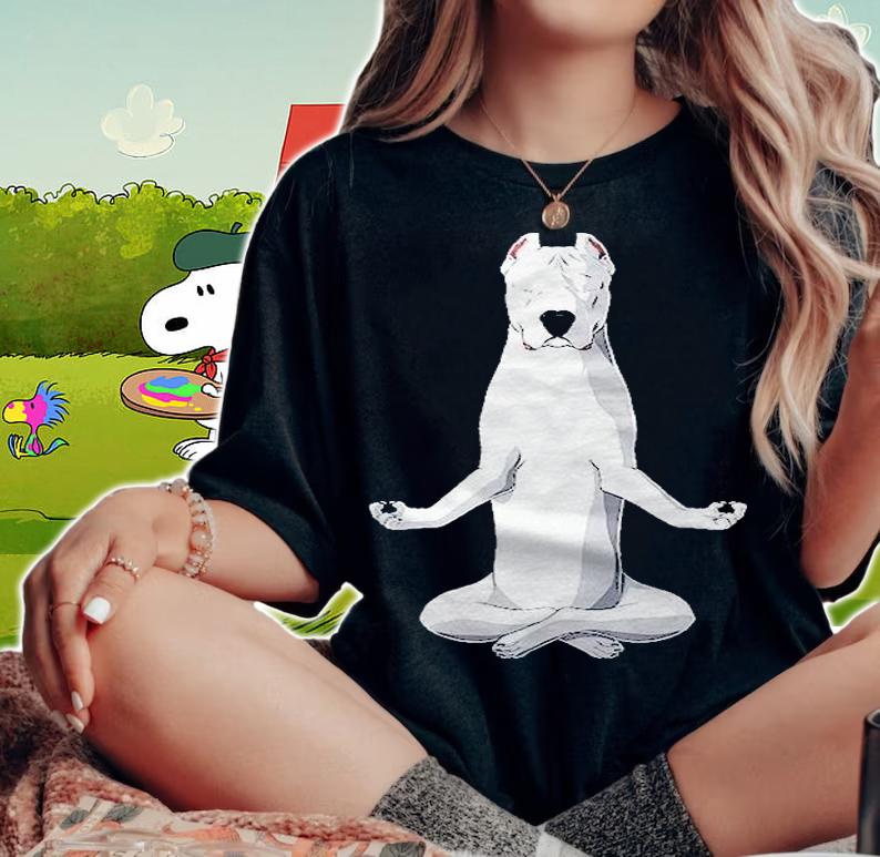 Yoga Dog Dogo Argentino Gift Shirt woman shirt