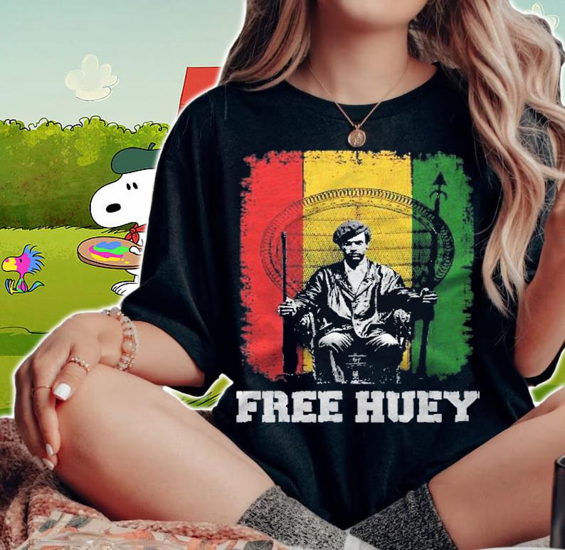 Free Huey Black History and African Roots Afro Empowerment t-shirt woman shirt