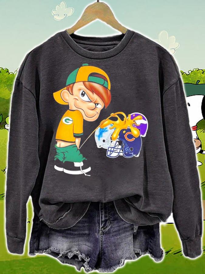 Green Bay Packer Calvin Peeing Piss On Other Sports Teams t-shirt sweatshirt