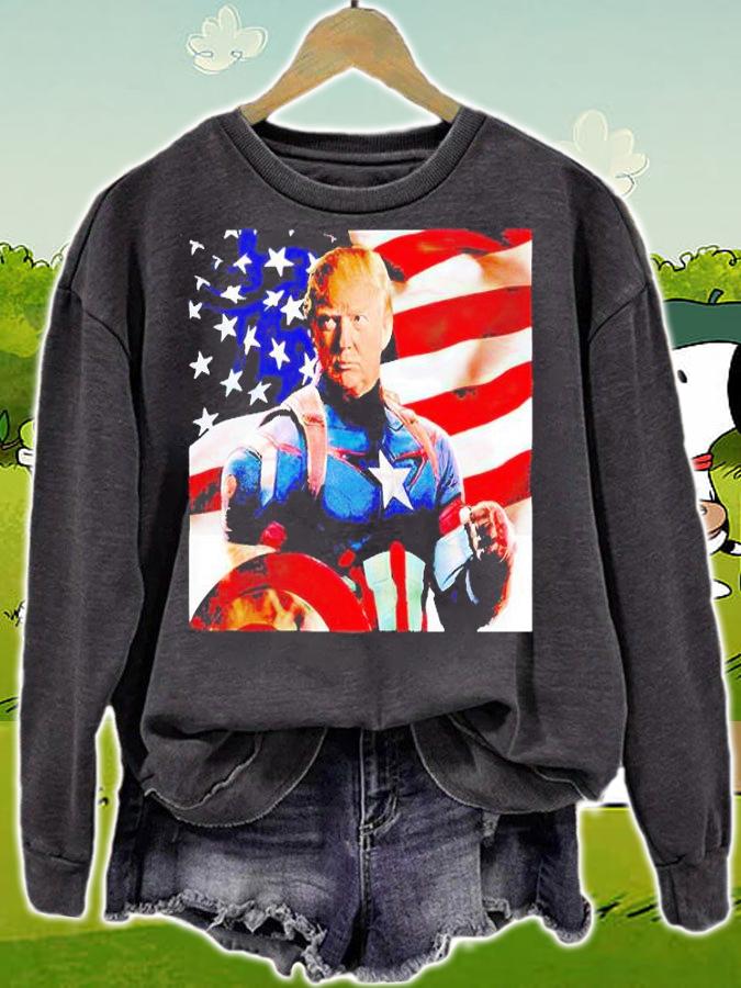 Donald Trump Captain America USA Flag t-shirt sweatshirt