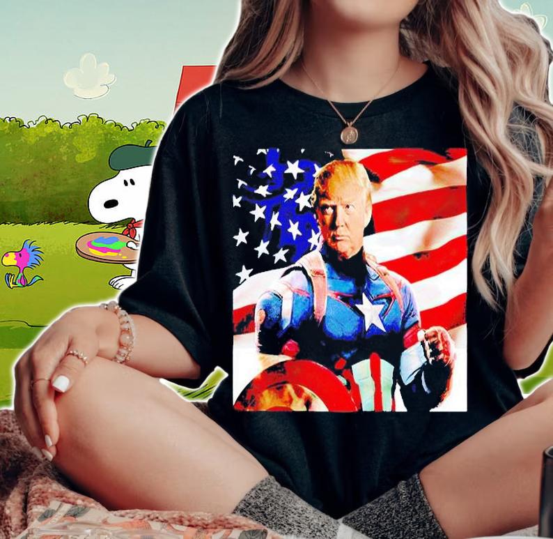 Donald Trump Captain America USA Flag t-shirt woman shirt