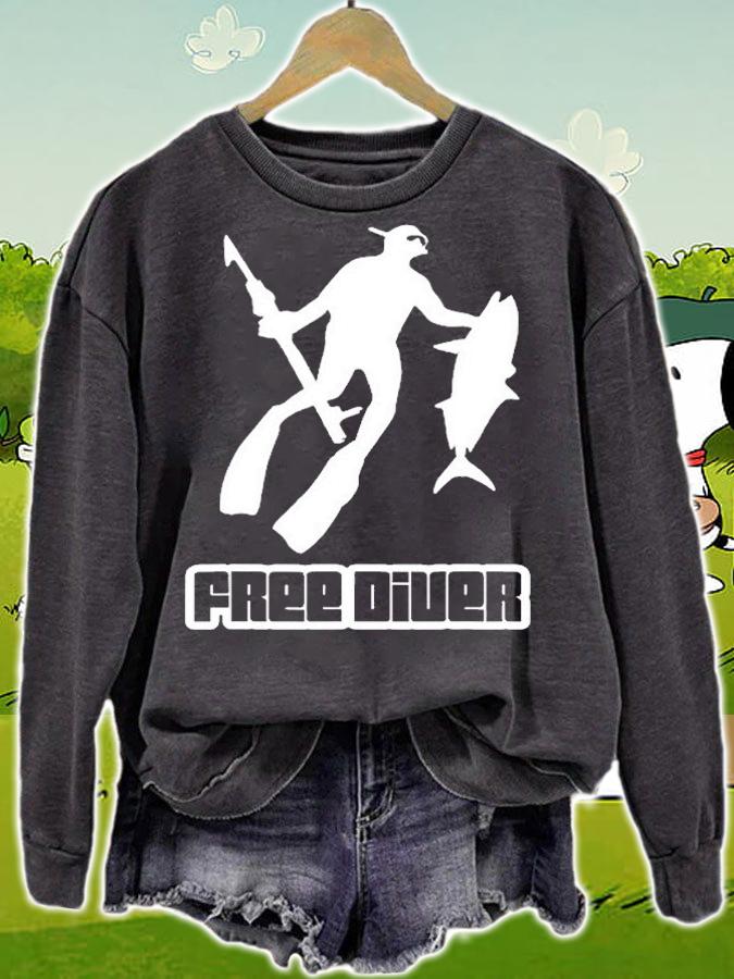 Freediving Spearfishing Underwater Diving Usa Spear Diving T-Shirt sweatshirt
