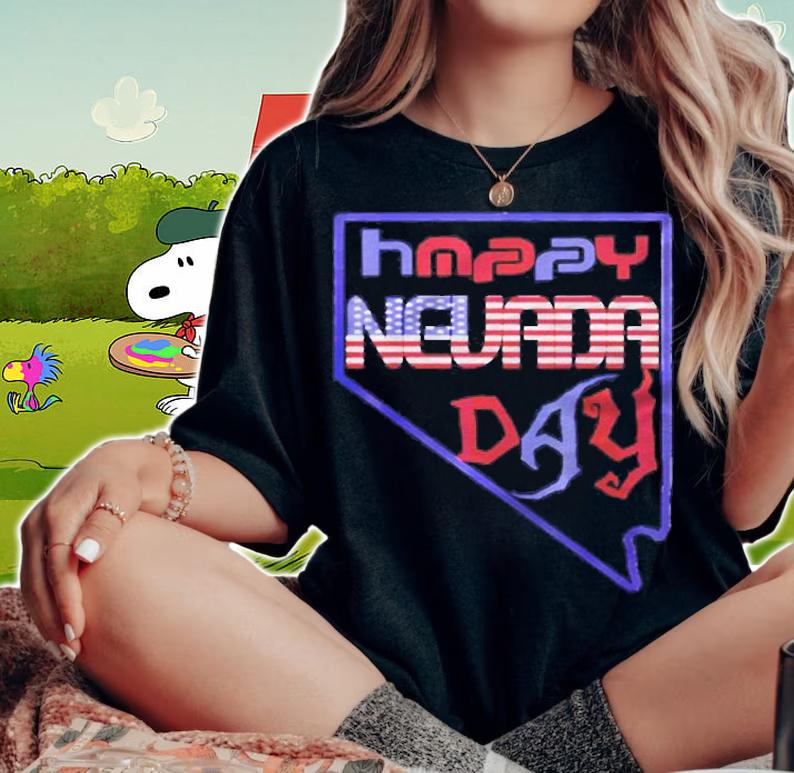 Happy Nevada Day Usa Flag T-shirt woman shirt