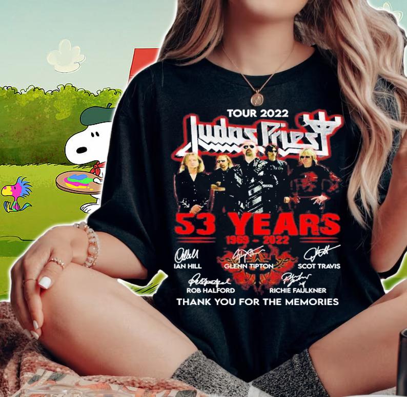 Judas Priest Tour 2022 53 Years 1969 2022 Thank You For The Memories t-shirt woman shirt