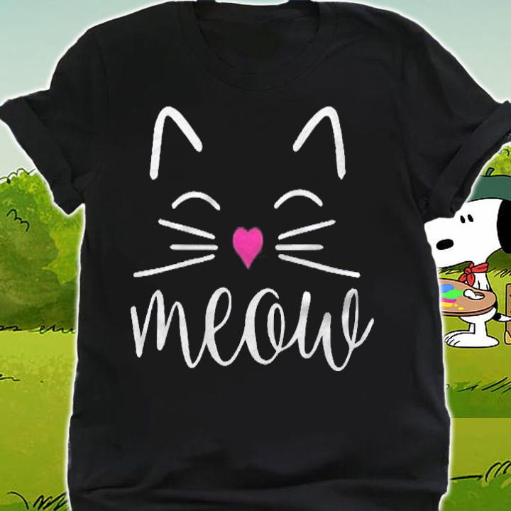 Meow Cute Cat Face Funny Quote For Cat Fans Shirt shirt