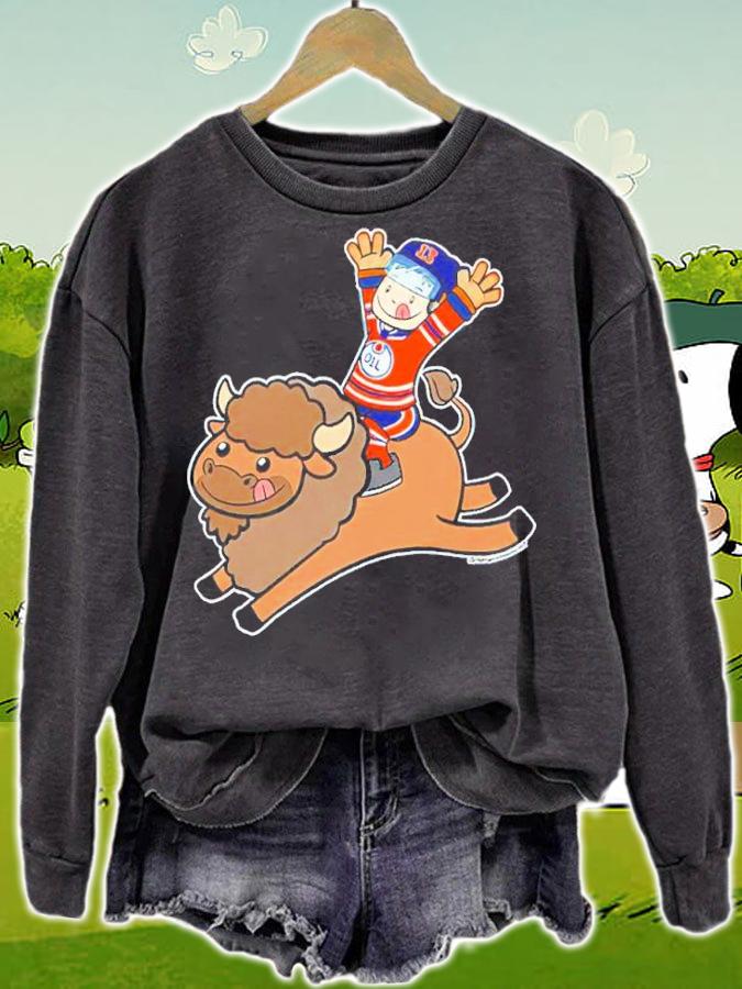 Official Edmonton Oilers JP Bison Buffalo Shirt sweatshirt