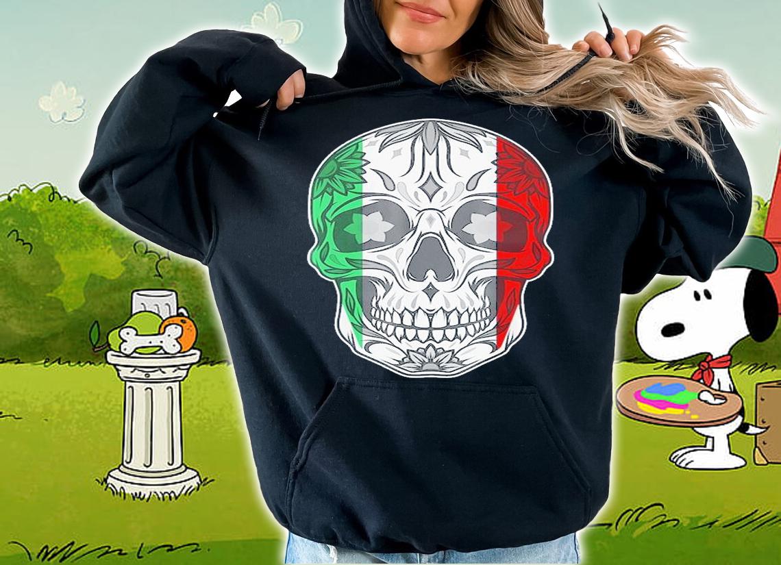 Sugar Skull Cinco De Mayo Day Of The Dead Mexican Flag t-shirt hoodie