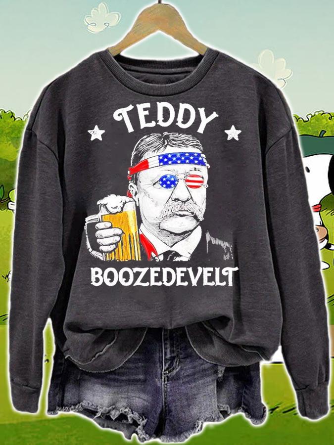 Teddy Boozedevelt Theodore Roosevelt 4th Of July Drinking Beer t-shirt sweatshirt