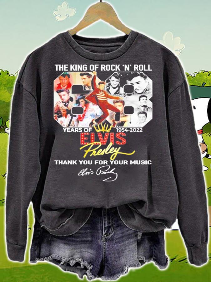 The King Of Rock N Roll 68 Years Of 1954 2022 Elvis Presley Thank You For Your Music Signature t-shirt sweatshirt