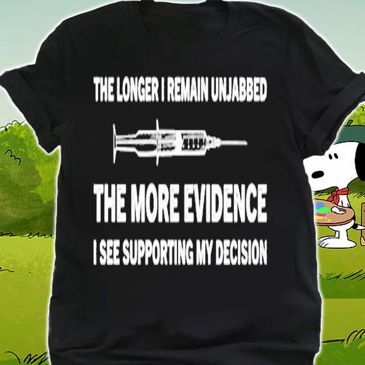 The Longer I Remain Unjabbed The More Evidence T-Shirt shirt