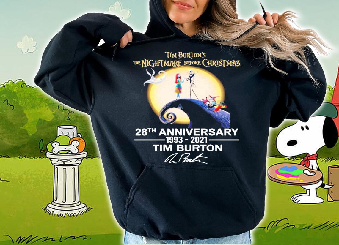 Tim Burton's The Nightmare Before Christmas 28th Anniversary 1993 2021 Signature t-shirt hoodie