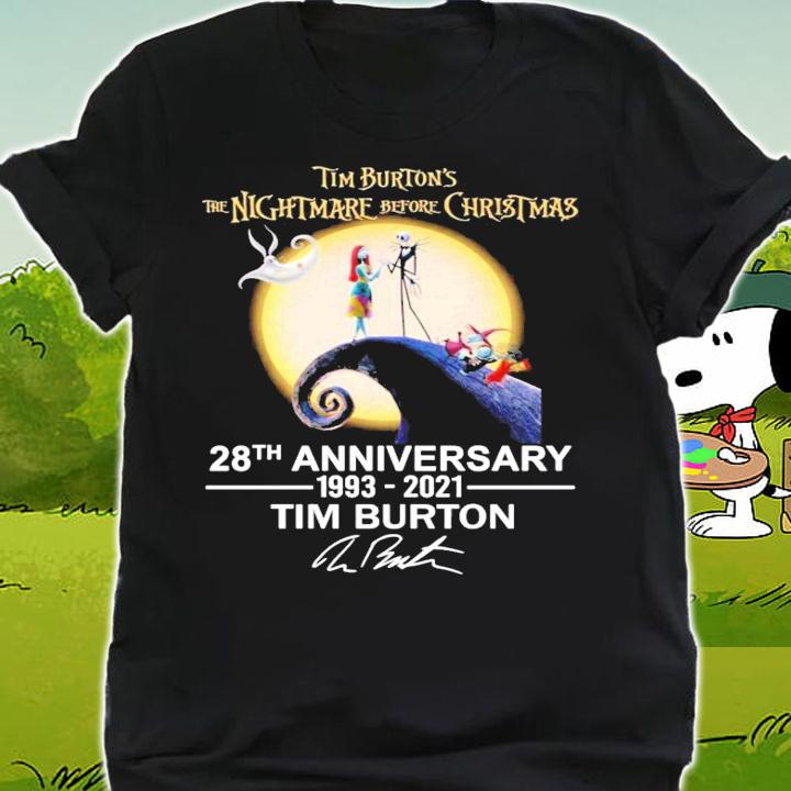 Tim Burton's The Nightmare Before Christmas 28th Anniversary 1993 2021 Signature t-shirt shirt