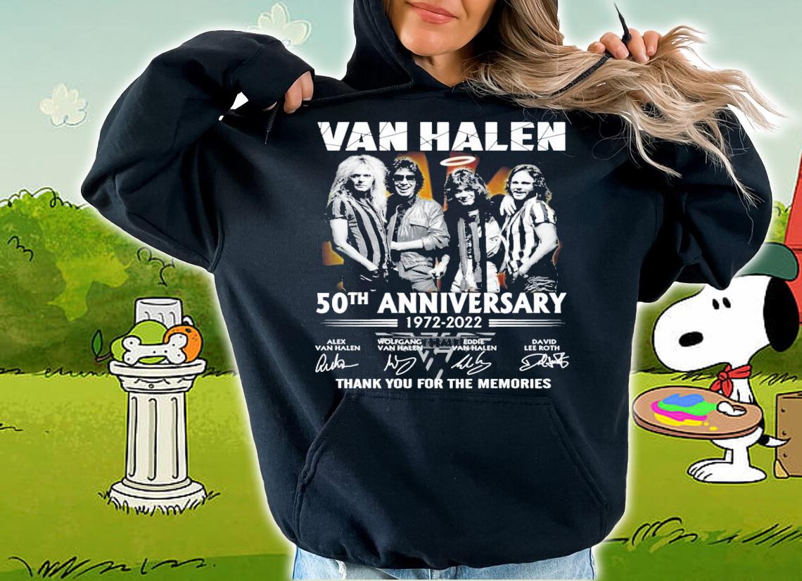 Van Halen 50th Anniversary 1972 2022 Thank You For The Memories Signatures t-shirt hoodie