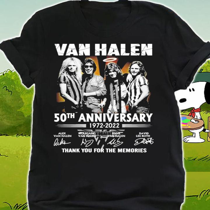Van Halen 50th Anniversary 1972 2022 Thank You For The Memories Signatures t-shirt shirt