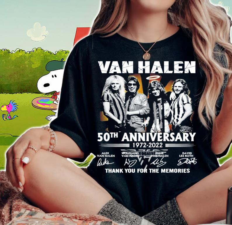 Van Halen 50th Anniversary 1972 2022 Thank You For The Memories Signatures t-shirt woman shirt