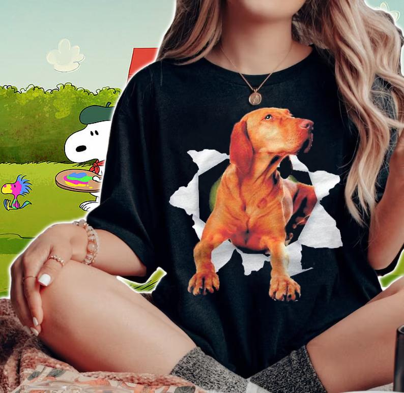 Vizsla Dog Breed Funny Dog Scratch Design  Dog Lover Gift Shirt woman shirt