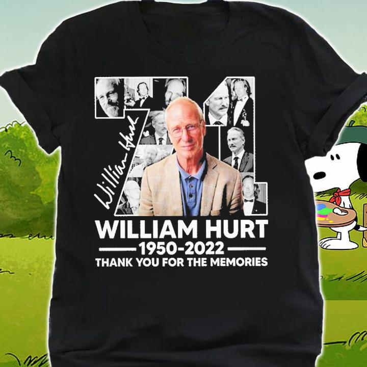 William Hurt 71 Year 1950 2022 Thank You For The Memories Signature t-shirt shirt