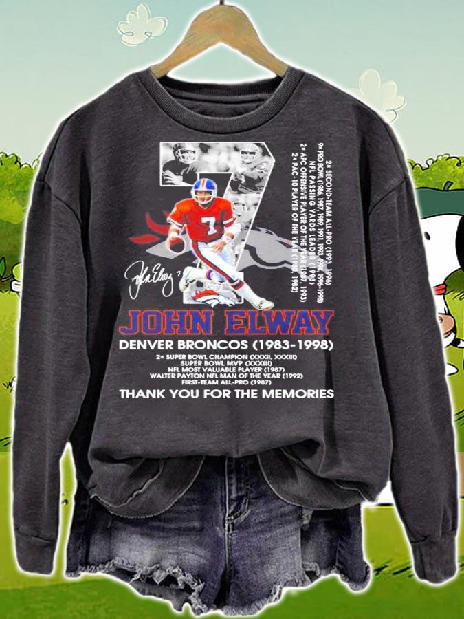 07 John Elway Denver Broncos 1983 1998 thank you foe the memories t-shirt sweatshirt