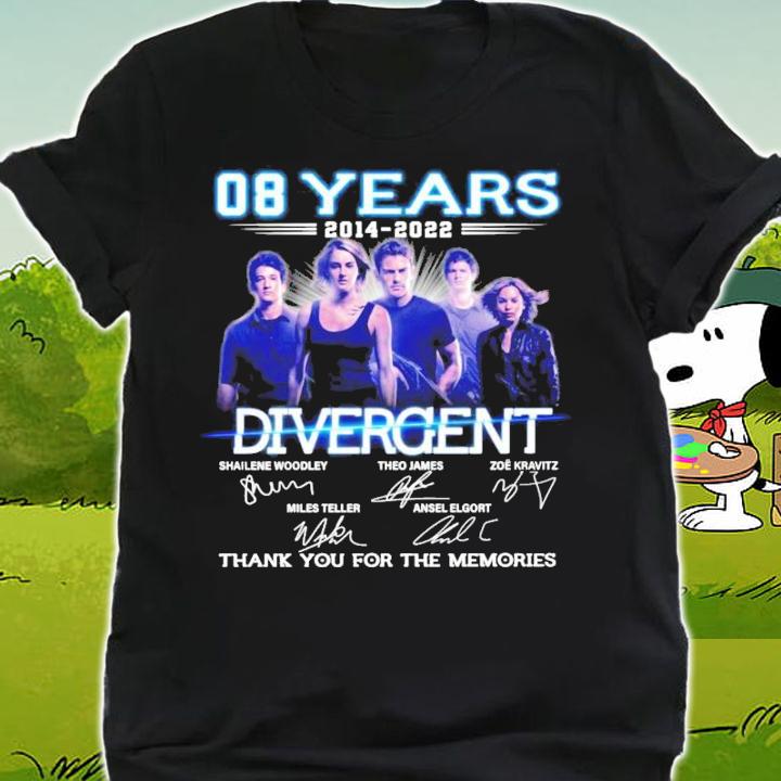 08 years 2014 2022 Divergent signatures t-shirt shirt