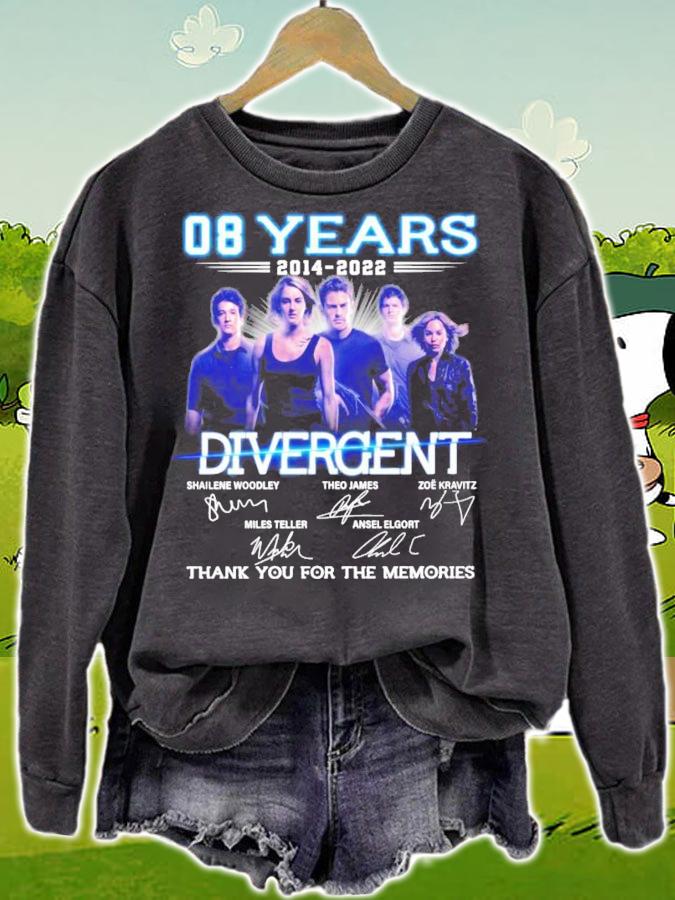 08 years 2014 2022 Divergent signatures t-shirt sweatshirt