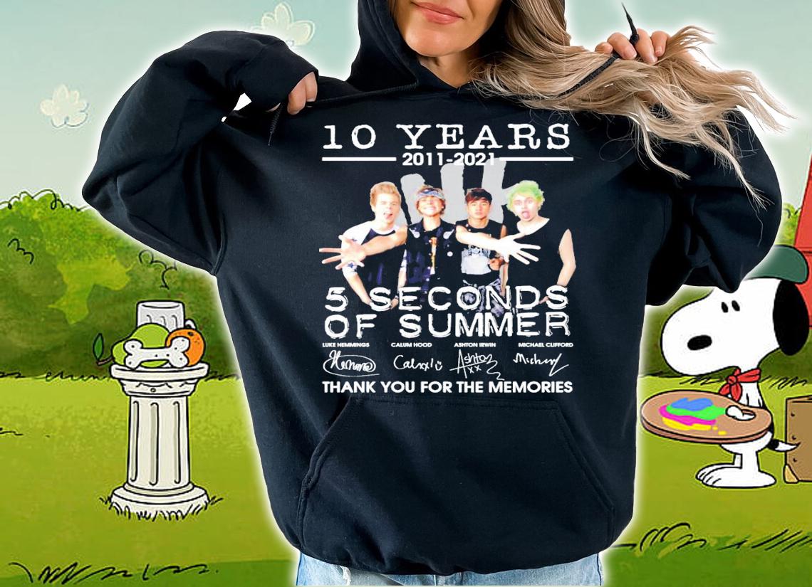 10 years 2011 2021 5 seconds of summer signature t-shirt hoodie