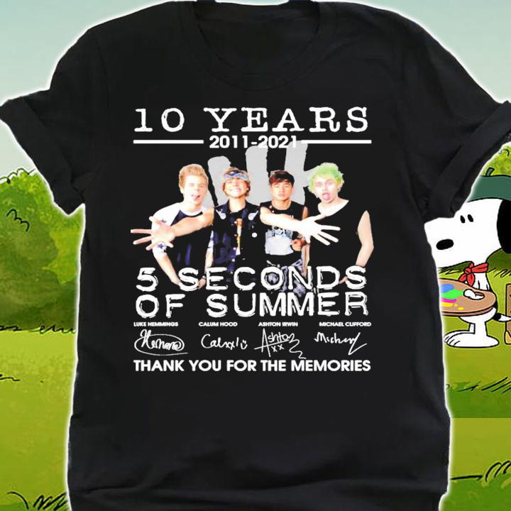 10 years 2011 2021 5 seconds of summer signature t-shirt shirt