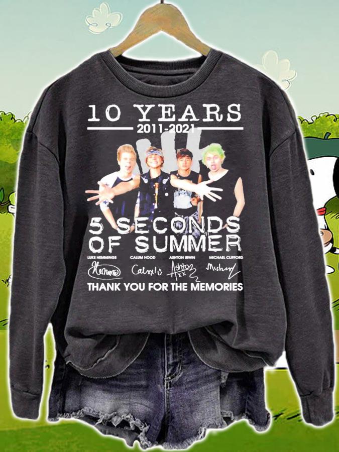 10 years 2011 2021 5 seconds of summer signature t-shirt sweatshirt