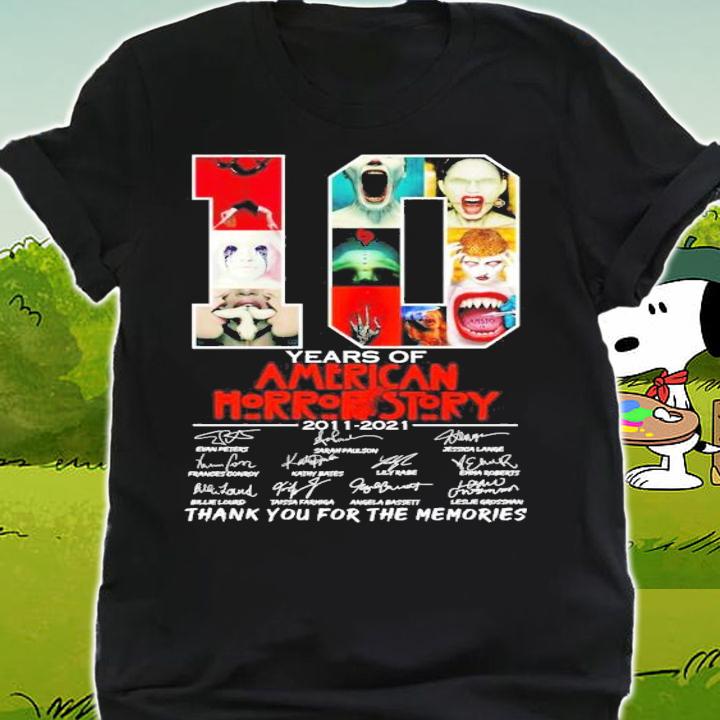 10 years of American Horror Story 2011 2021 signatures t-shirt shirt