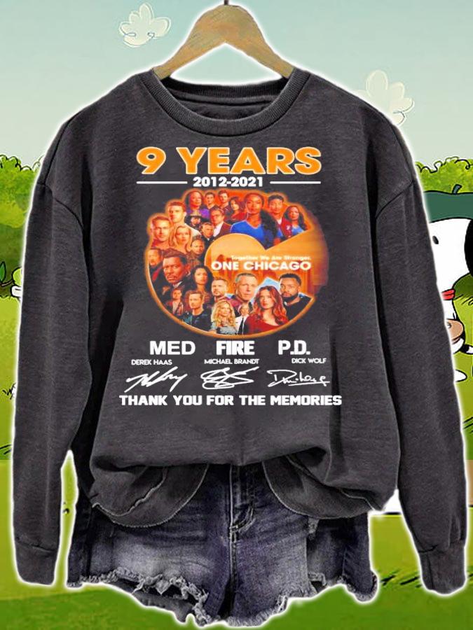9 Years 2012 2021 Together We Are Stronger One Chicago Signatures t-shirt sweatshirt