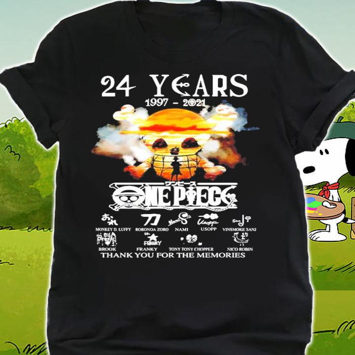 24 years 1997-2021 One Piece thank you for the memories t-shirt shirt
