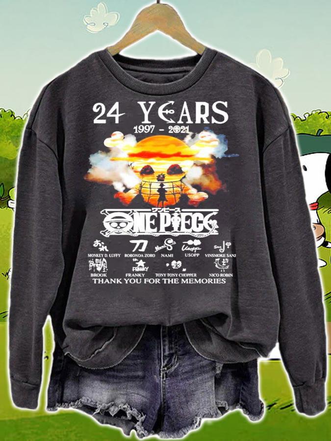 24 years 1997-2021 One Piece thank you for the memories t-shirt sweatshirt