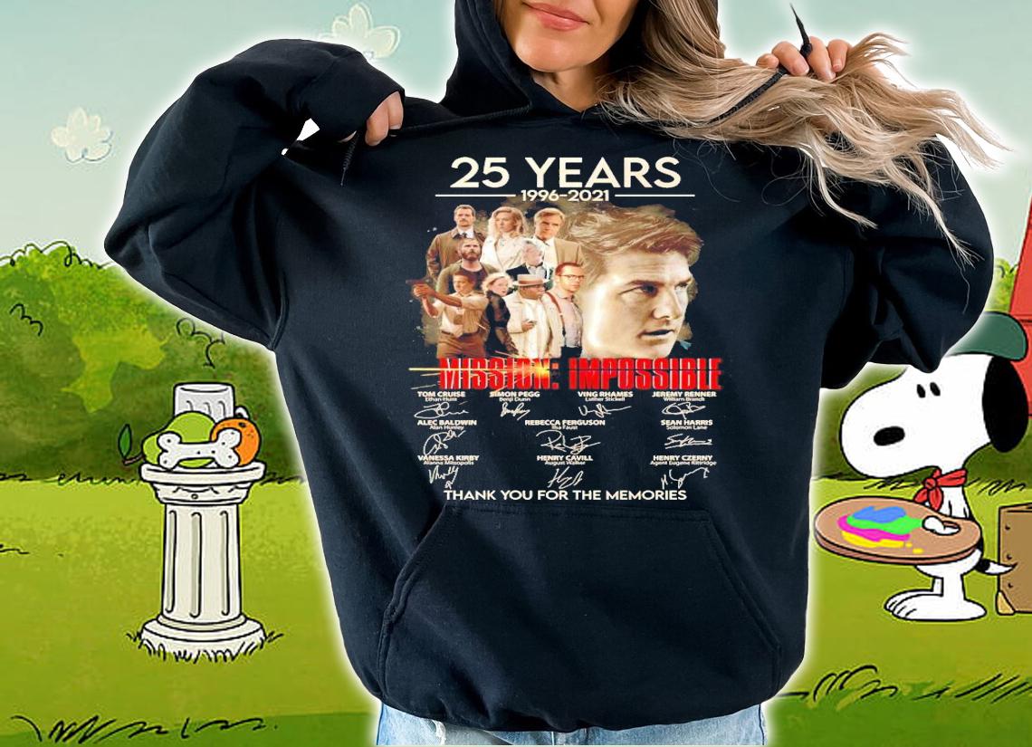 25 years 1996-2021 Mission Impossible signatures t-shirt hoodie