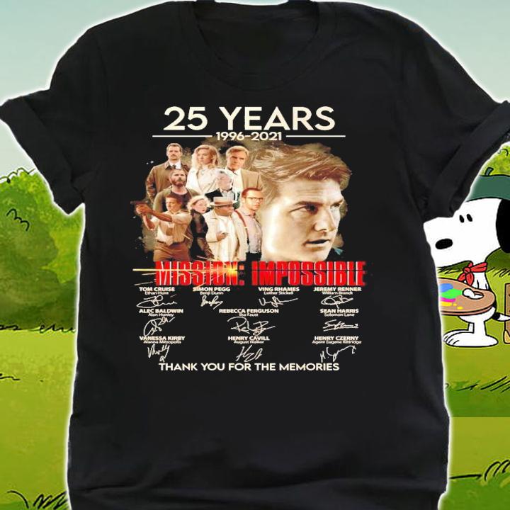 25 years 1996-2021 Mission Impossible signatures t-shirt shirt