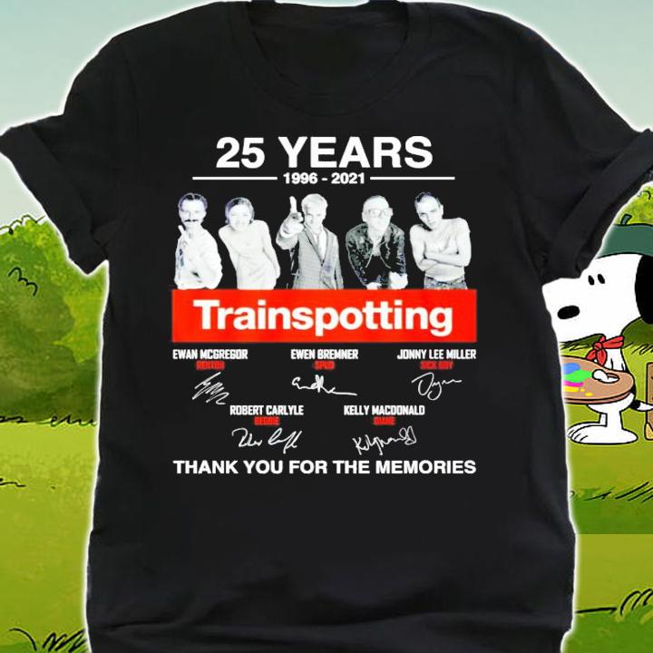 25 years 1996-2021 Trainspotting signatures t-shirt shirt