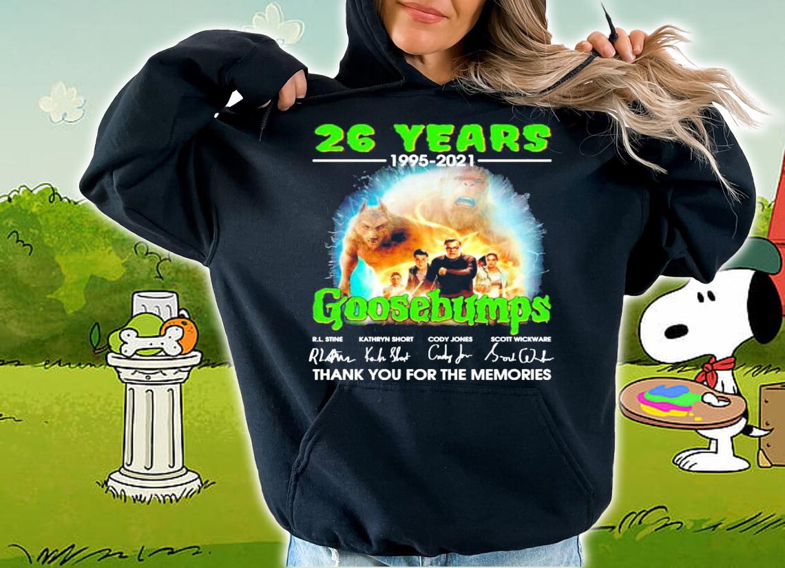 26 years 1995-2021 Goosebumps signatures t-shirt hoodie