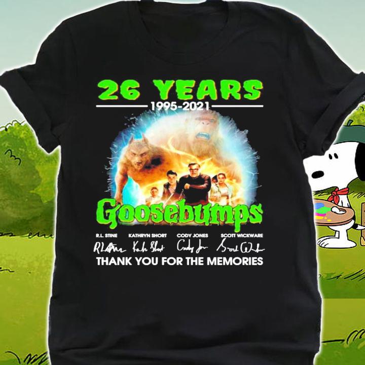 26 years 1995-2021 Goosebumps signatures t-shirt shirt