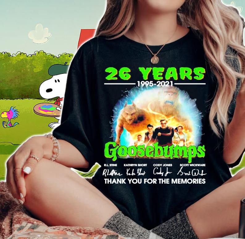 26 years 1995-2021 Goosebumps signatures t-shirt woman shirt