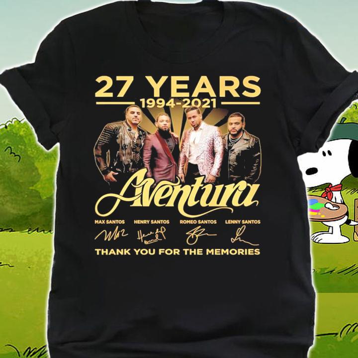 27 years 1994-2021 Aventura signatures thank you for the memories t-shirt shirt