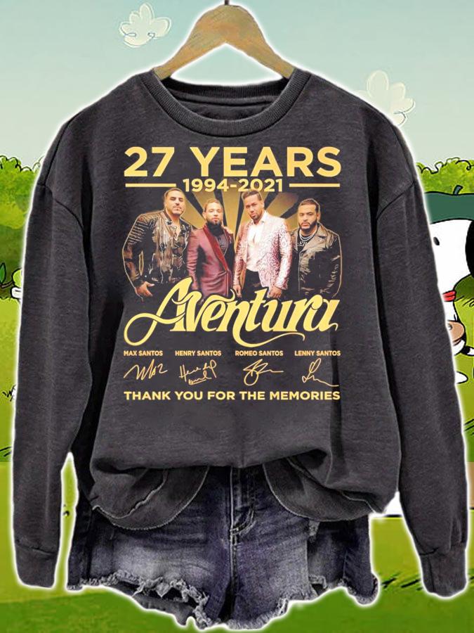 27 years 1994-2021 Aventura signatures thank you for the memories t-shirt sweatshirt