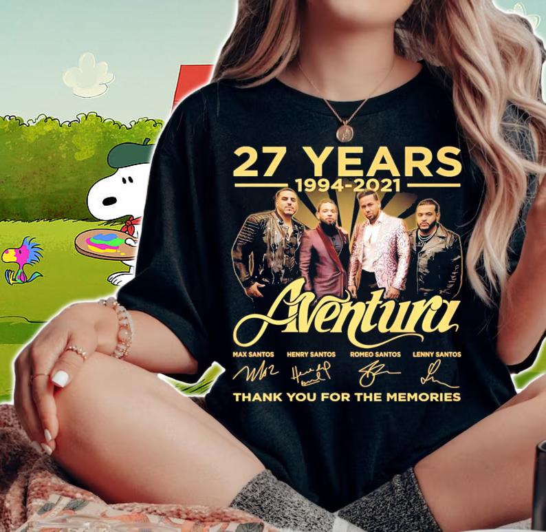27 years 1994-2021 Aventura signatures thank you for the memories t-shirt woman shirt